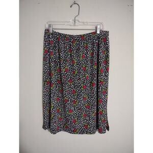 Jessica Holbrook Vintage Animal Print Rose Knee Length Skirt Size Large Made ISA